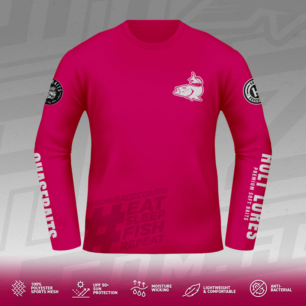 2025 FishHeadz Long Sleeve Jersey - Rubine Red